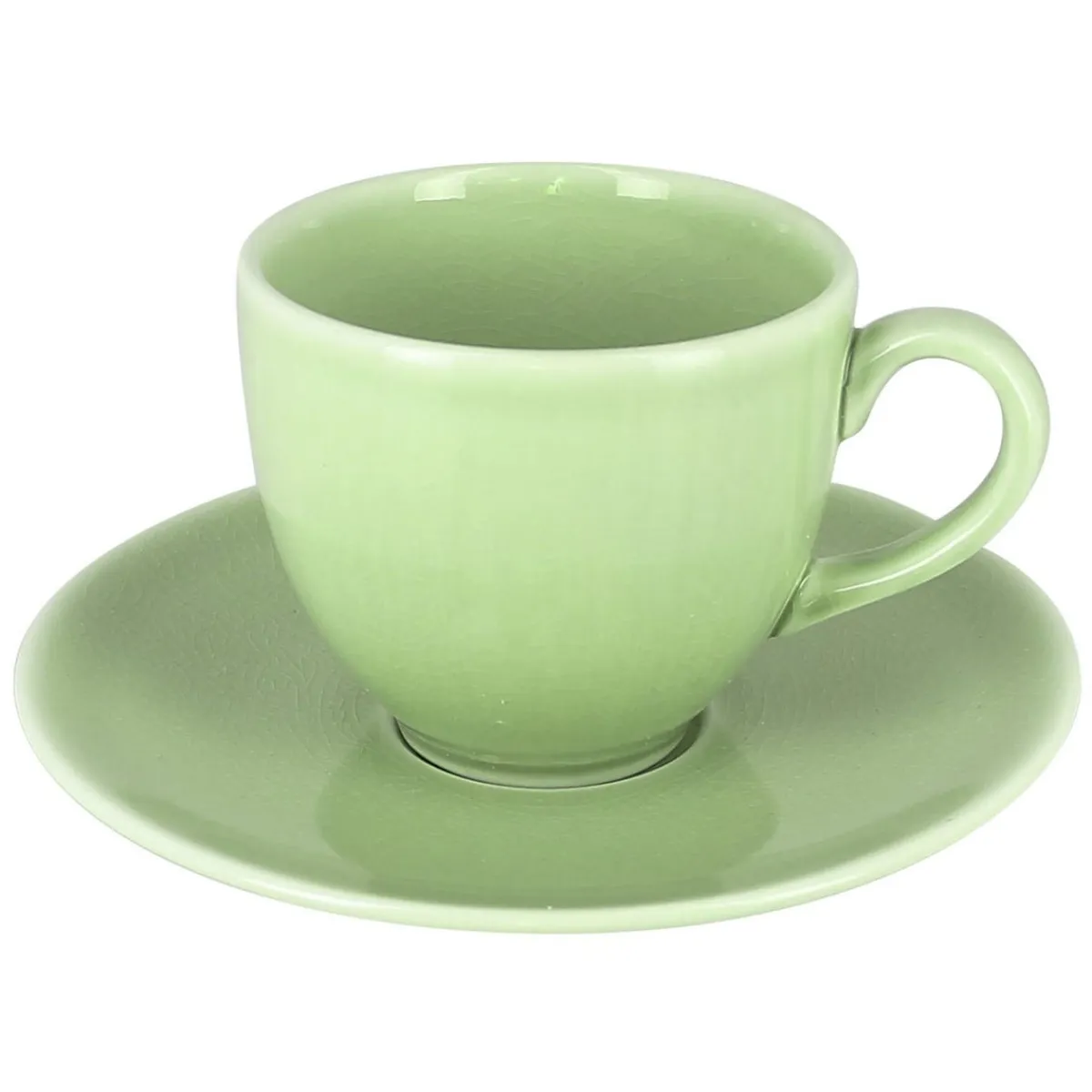 Tasse à expresso rond vert porcelaine vitrifiée 9 cl Ø 6,5 cm Vintage - RAK Clearance