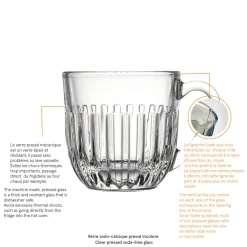 Tasse à expresso transparent verre pressé 9 cl Ø 6,1 cm Ouessant - LA ROCHERE Outlet