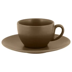 Tasse à thé marron porcelaine vitrifiée 23 cl Ø 9 cm Genesis - RAK Discount