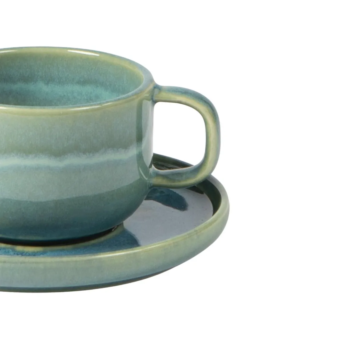 ACCOLADE Tasse à thé rond bleu grès émaillé 21 cl Ø 8,5 cm Magic Discount