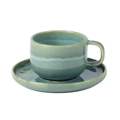 ACCOLADE Tasse à thé rond bleu grès émaillé 21 cl Ø 8,5 cm Magic Discount