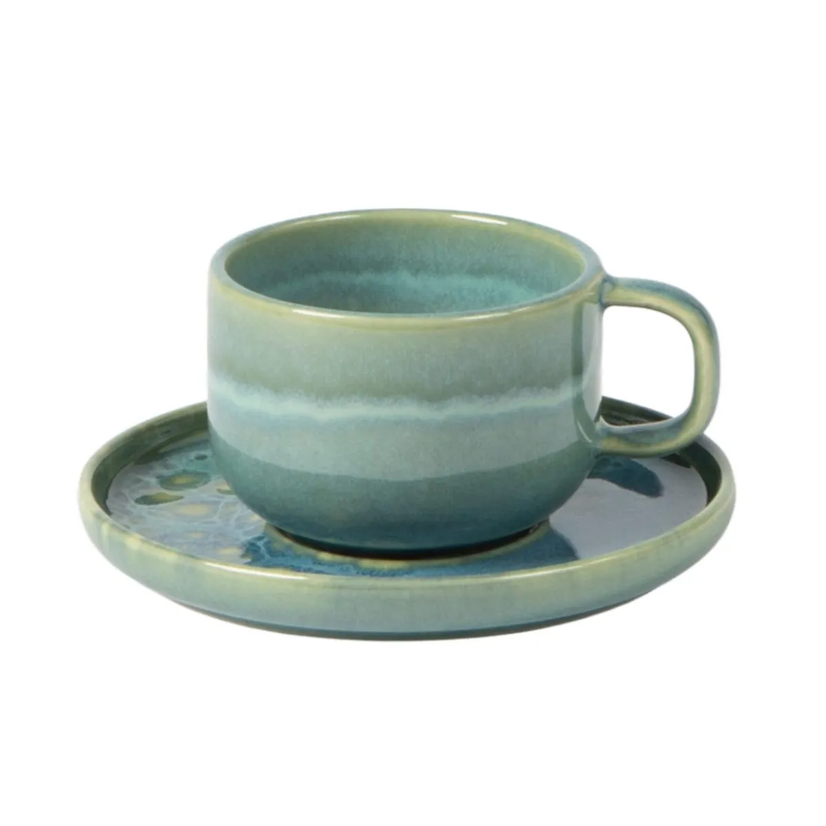 ACCOLADE Tasse à thé rond bleu grès émaillé 21 cl Ø 8,5 cm Magic Discount
