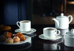Tasse à thé rond ivoire porcelaine vitrifiée 18 cl Ø 8,5 cm Rondo - RAK Discount