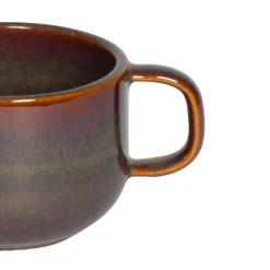 Tasse à thé rond Marron Bleu grès émaillé 21 cl Ø 8,5 cm Amber - ACCOLADE Hot