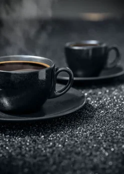 RAK Tasse à thé rond noir porcelaine vitrifiée 20 cl Ø 8,7 cm Karbon Sale