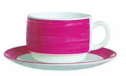 Tasse à thé rond rouge verre opal 19 cl Ø 7,8 cm Brush - ARCOROC Clearance
