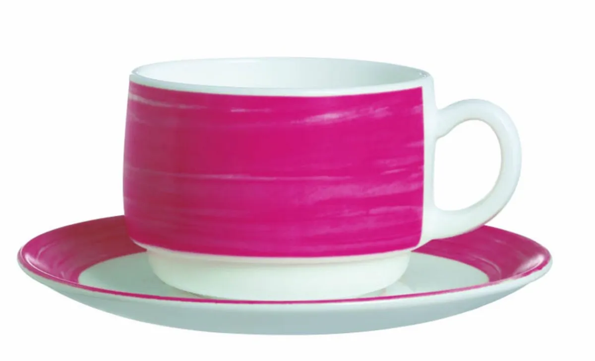 Tasse à thé rond rouge verre opal 19 cl Ø 7,8 cm Brush - ARCOROC Clearance