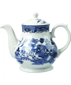 Théière avec couvercle rond Sandrigham Willow Blue porcelaine vitrifiée 85,2 cl Vintage Prints Willow - CHURCHILL Discount