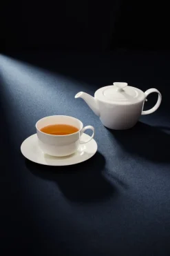 Théière & couvercle ovale blanc porcelaine bone china 58,5 cl Ø 12,2 cm Bravura - RAK Hot