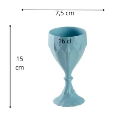 SAINT ROMAIN Verre à pied bleu ocean fibre végétale 16 cl Banquise Liliroc Clearance