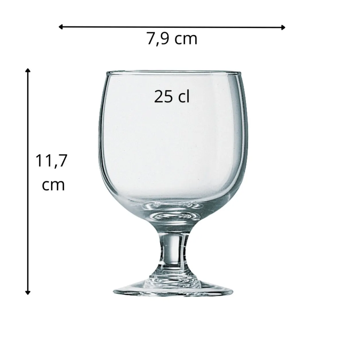 Verre à pied verre trempé 25 cl Amelia - ARCOROC New