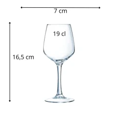 Verre à pied verre trempé 19 cl Lineal - ARCOROC New