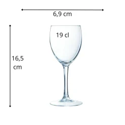 Verre à pied verre trempé 19 cl Princesa - ARCOROC New