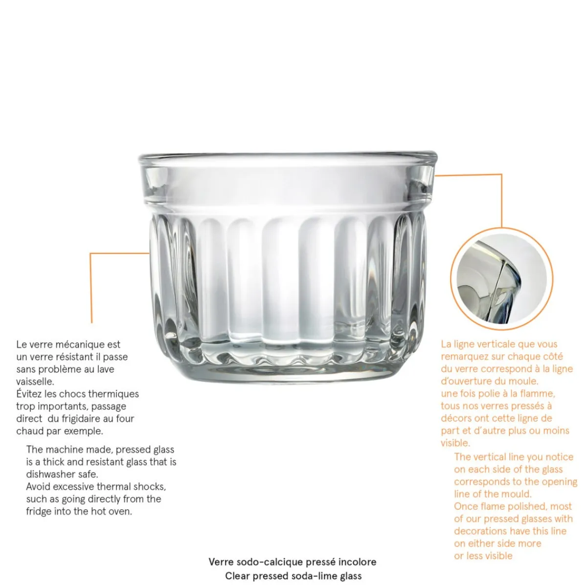 LA ROCHERE Verrine droit transparent verre pressé Ø 8,3 cm Delice Clearance