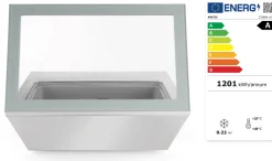 Vitrine creme glacee 4x5l argent froid négatif 20 L 4 niveaux - HENDI