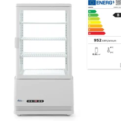 Vitrine refrig 68l blanc blanc froid positif 68 L 4 niveaux - HENDI Clearance