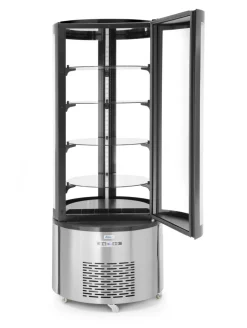 Vitrine refrig patiss. ronde 360l argent froid positif 360 L 4 niveaux - HENDI Sale