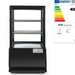 HENDI Vitrine refrig table 58l ix noir froid positif 58 L 3 niveaux New